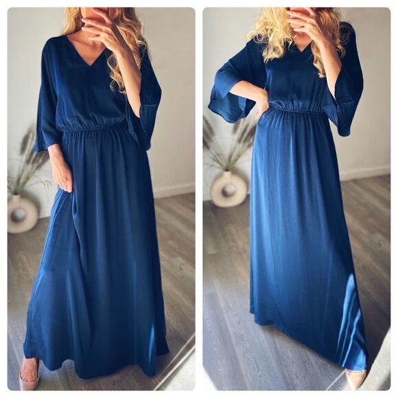 Mango Plunge Dress Long V-Neck - Picture 3 of 7